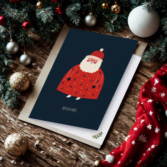 Carte postale du Père Noël et son enveloppe