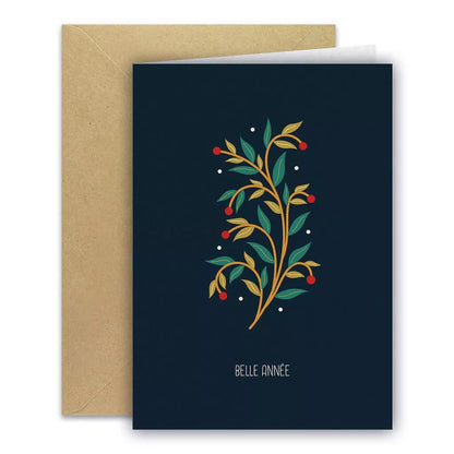 Carte postale florale et son enveloppe