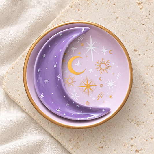 Coupelles à bijoux empilables Lune violette
