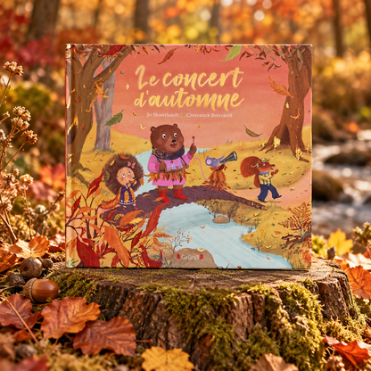 Le concert d’automne de Jo Hoestlandt, livre jeunesse d’occasion mis en scène en forêt