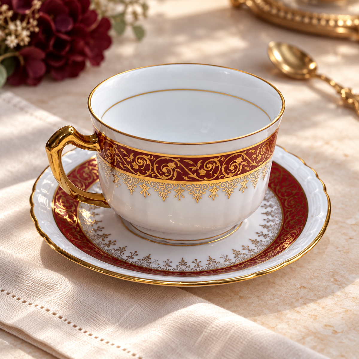 Vue plongeante de la tasse et de sa soucoupe Décors de Paris